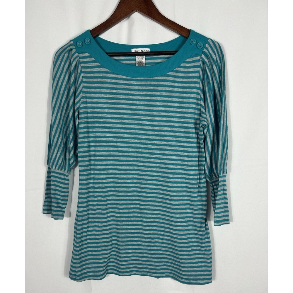 Hannah Striped‎ Knit Y2K Tunic Top Size M Preppy Fairy Grunge Alternative Indie - Picture 3 of 12
